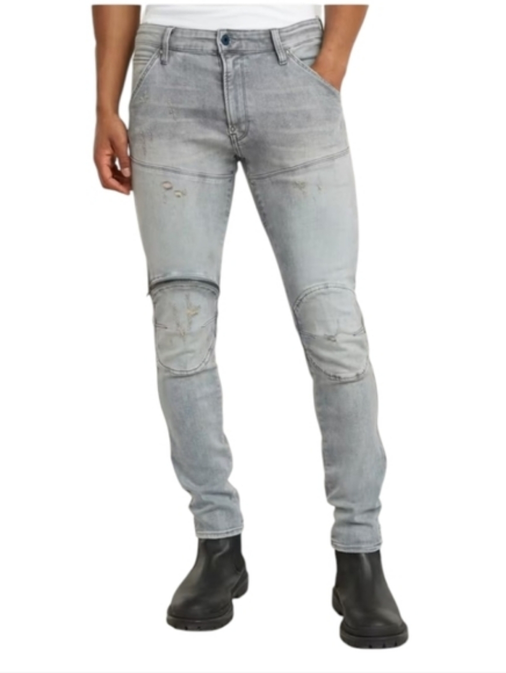G-Star RAW Size 29/30 5620 3D Zip Knee Skinny Jeans In Gray